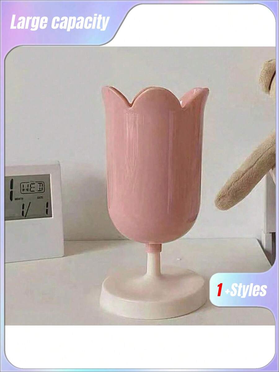 SHEIN 郁金香笔筒少女心笔筒化妆刷收纳桶返校季 - 彩色 - 查看 1