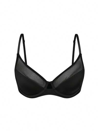SHAPORA Thin Mesh Splicing Sexy Lingerie, Supportive Underwire Bra For Large Bust, Lift & Enhance Cleavage, Prevent Sagging