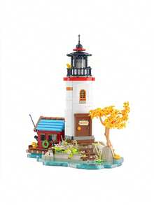 MINKOJA 1420-1566 Pcs, Lighthouse Street Scene Building Blocks Set, Challenging Building Blocks, Decorative Building Blocks Set, Creative 3D Building Scene Module, Fashionable Tabletop Decoration, Suitable As Birthday/Halloween/Christmas/Valentine's Day/Holiday Gifts, Home Decoration Accessories, Collectibles - Multicolor - View 7