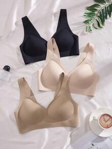 NudeFit 3件套女士无痕粘合文胸 - 彩色 - 查看 1