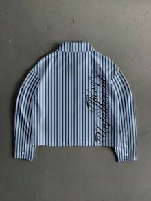 Manfinity ZONE917 宽松休闲短款标语涂鸦印花衬衫，适合夏季穿着，送给男朋友的礼物 - 彩色 - 查看 1