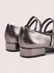 CUCCOO DOLLMOD Giày nữ màu đỏ rượu vang kiểu Mary Jane gót thấp chunky, thích hợp đi làm hàng ngày, công sở, dự tiệc, đi làm về. Giày cao gót màu đỏ tía, giày mùa xuân, lễ Phục sinh, Giáng sinh. - Xám - Xem 9