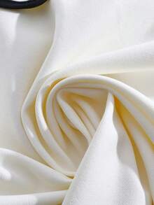 GlowEve Cream And Black Sleeveless Pocket Waist A-Line Mini Dress - Black and White - View 7