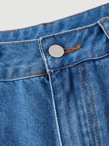 Sweetra Shorts vaqueros casuales para mujer - Azul - Ver 3