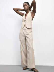 Maija Women's Striped Halter Top And Pants Set - Multicolor - View 8