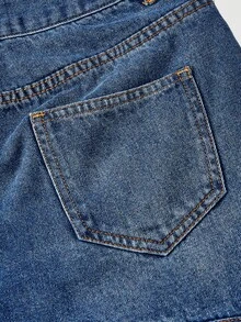 Sweetra Women's Casual Denim Mini Skirt - Blue - View 4