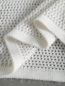 ROMWE MEN Street Life Men's Coconut Tree Vacation Style Short Sleeve Knit Top - White - View 9