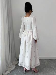 Modelyn 女士梭织印花收腰喇叭裙 - 紫色 - 查看 2