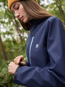 In My Nature Women's Fashionable Zip-Up Hooded Casual Jacket For Autumn - Blue - View 1