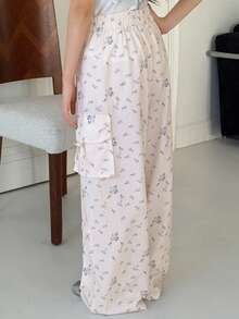 DAZY Tween Girls Casual Floral Print Loose Pants - Apricot - View 5