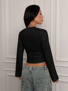 SHEIN PETITE Summer Casual Versatile Solid Color Camisole With Padded Bra Cami Tops Summer Tops Ribbed Tank Tops - Black - View 4