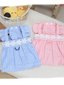 PETSIN Dog Clothing, Cat Clothing, Animal Skirts, Pet Spring/Summer New Collection, Puppy Dress, Princess Versatile Dress, Printed Stripes, Small Animal Clothing, Cool Sunscreen - Multicolor - View 7