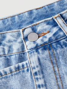 Sweetra Women's Casual Denim Shorts - Blue - View 4