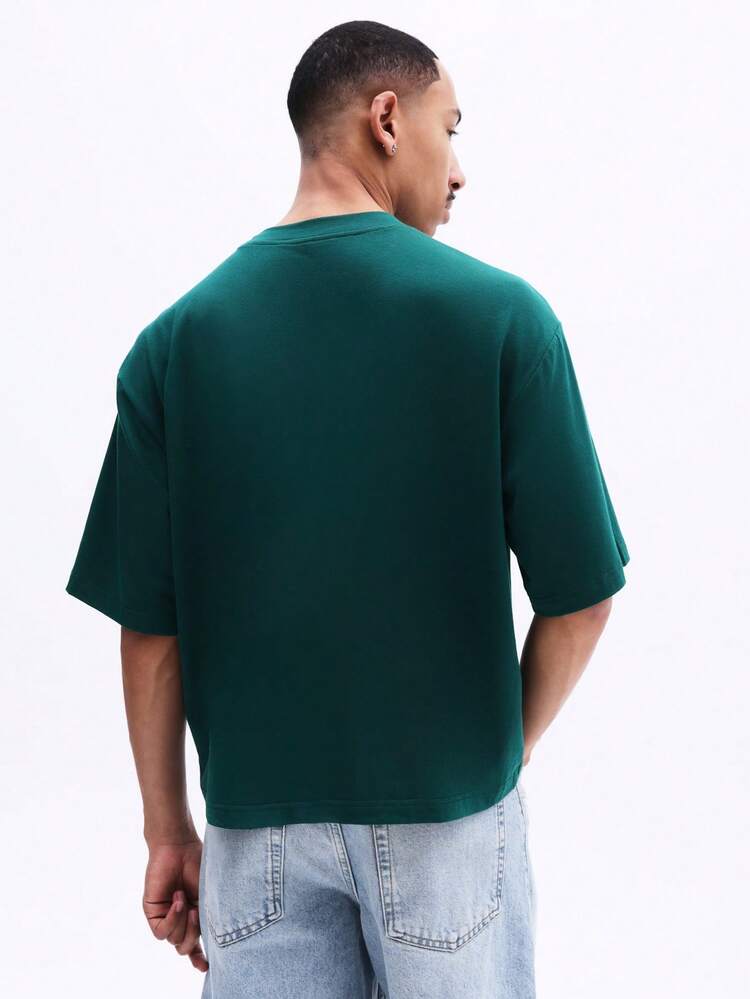 T-shirt girocollo in cotone a maniche corte con logo