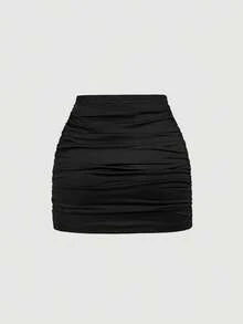 SHEIN MOD Bộ 2 váy ôm sát xếp ly tối giản phong cách thường ngày dành cho nữ. - Nhiều màu - Xem 6