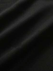 ROMWE MEN 男士四分之一拉链印花宽松Polo衫短袖T恤 - 黑色 - 查看 4