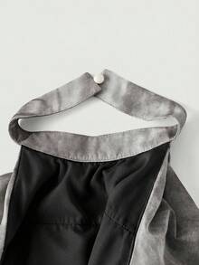 SHEIN MOD 荷叶边扎染无袖背心，时尚设计，百搭夏季女装 - 黑色 - 查看 4