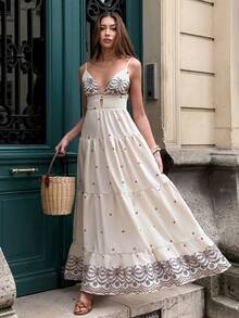 Pariaura 2026春夏女士优雅度假系列仿刺绣沙滩清凉露背吊带连衣裙波西米亚风白色连衣裙夏季优雅连衣裙长款度假连衣裙法式连衣裙巴黎风穿搭女士春季白色波西米亚风连衣裙优雅夏季连衣裙波西米亚奶油色连衣裙长款奶油色连衣裙优雅刺绣连衣裙女士长款连衣裙刺绣吊带裙女士精美连衣裙女士度假连衣裙女士夏季连衣裙女士波西米亚风穿搭女士连衣裙波西米亚风女士连衣裙女士夏季连衣裙女士度假连衣裙波西米亚风长款连衣裙刺绣夏季连衣裙白色吊带裙度假装女士度假连衣裙女士夏季穿搭女士奢华连衣裙女士夏季连衣裙 - 杏色 - 查看 6