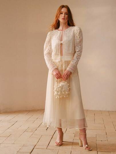 MOTF PREMIUM ז'קט חלול תחרה מנוגדת