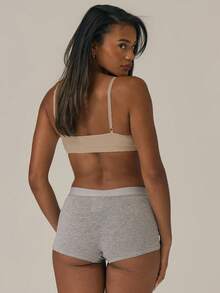 MUSERA ESSENTIALS 柔软触感绑带运动文胸，基础休闲机场度假性感秋冬春夏款 - 杏色 - 查看 3