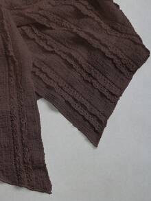 Sweetra French Sweet Ruffle Strap Twist Top & Layered Ruffle Hem A-Line Mini Skirt 2 Pieces Set For Women, Spring/Summer - Brown - View 5