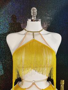 两件套性感派对内衣套装 - 金色 - 查看 8