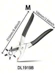 SHEIN 易于使用的圆孔打孔钳，家用皮带/包袋/皮革打孔器，双杆结构，CrV 专业级打孔头，可调节 6 个孔尺寸，防锈设计，适用于皮革、纸板、卡片等材料 - 彩色 - 查看 9