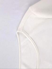 GlowEve 女士印花拼接圆领长袖上衣和中长裙优雅两件套 - 米色 - 查看 4