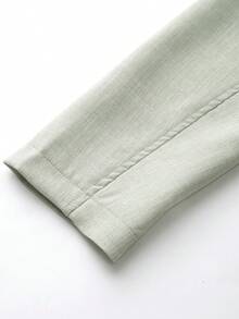 Manfinity Bizformal Blazer casual de hombre de color verde claro con textura, de corte slim y ajuste holgado, de un solo abotonado - Verde - Ver 7