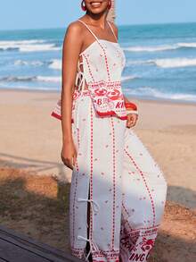 Travachic Boho Print Vacation Camisole & Pants 2 Pieces Set - Apricot - View 3