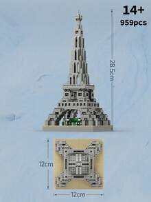 MINKOJA MINKOJA Famous Landmark Building Block Decoration, Creative 3D Assembled Building Module, Tabletop Architectural Decoration, Suitable As A Birthday/Halloween/Christmas Gift/Festive Gift, Home Decoration Ornament, Collectible, Building Block Model - Multicolor - View 15