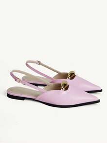 CUCCOO CHICEST Giày búp bê mũi nhọn tối giản dành cho nữ, màu trơn đơn giản, kiểu dáng cơ bản, thích hợp mang đi làm, màu be, lý tưởng cho dịp Giáng sinh. - Hồng - Xem 9