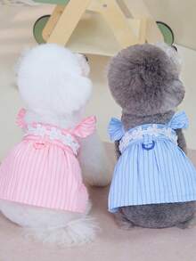 PETSIN Dog Clothing, Cat Clothing, Animal Skirts, Pet Spring/Summer New Collection, Puppy Dress, Princess Versatile Dress, Printed Stripes, Small Animal Clothing, Cool Sunscreen - Multicolor - View 4