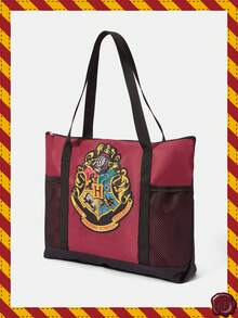 HARRY POTTER X SHEIN Cartoon Printed Waterproof Beach Bag, Casual Single Shoulder Tote Bag - Multicolor - View 2