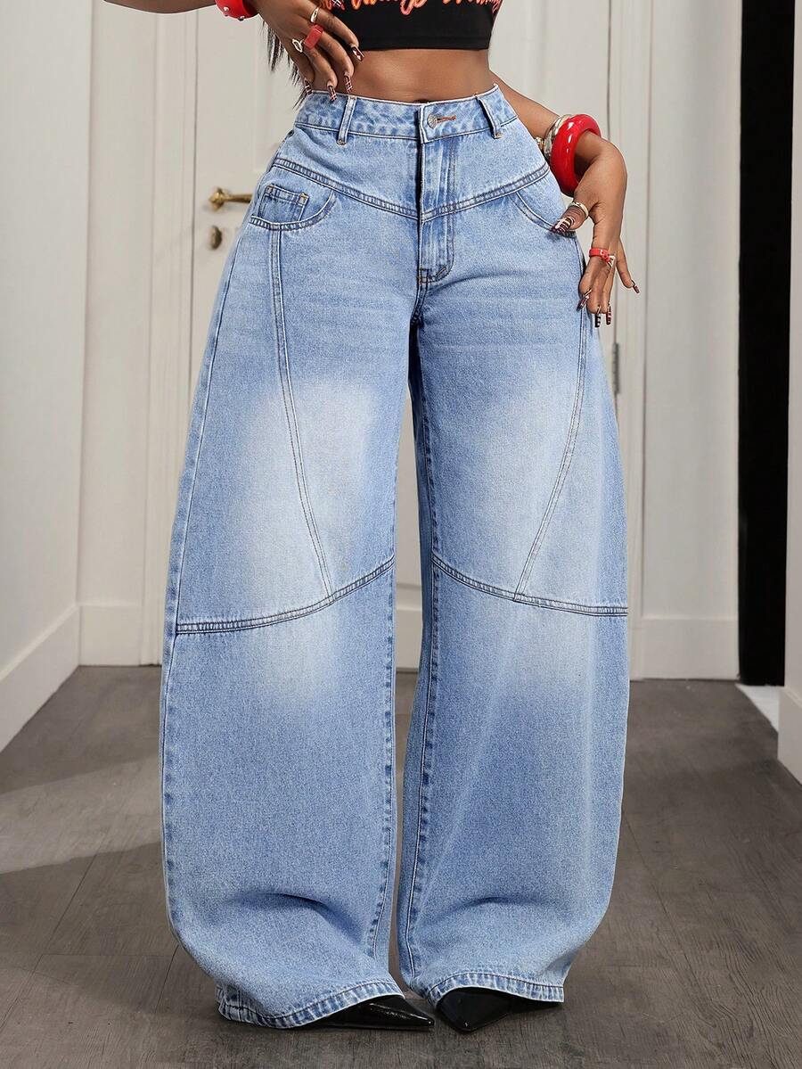 Slaydiva Casual Faded Women Jeans - Blue - View 1