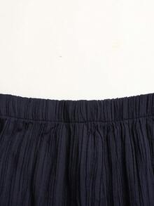 SHEIN Tween Girl Casual Sleeveless Ruffle Hem Crop Top And Pants Set - Navy Blue - View 5