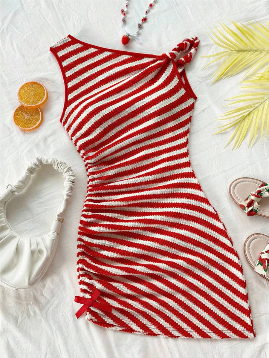 1 pieza Vestido blanco fresco y dulce para adolescentes, silueta suave y fluida, diseño ligero y sin pelusa, adecuado para estudiar, salir, campus y otras ocasiones de primavera - Multicolor - Ver 1