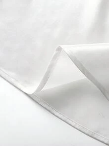 Balvessa Camiseta de mujer de unicolor con escote en pico y decoración de diamante de imitación, elegante - Blanco - Ver 6