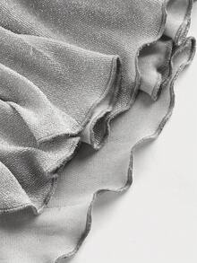 SHEIN MOD Minifalda con volantes en el bajo, unicolor, talla grande - Blanco - Ver 4