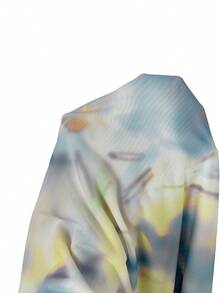 SHEIN EZwear Plus Size Women's Summer Breathable Mesh Colorful Floral Pattern Ruched Bust Bow Decor Camisole A-Line Dress, Dresses, Spring Clothing Beach - Blue and White - View 6