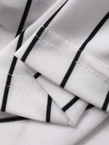 DAZY 男童条纹圆领短袖T恤和短裤休闲套装 - 白色 - 查看 8