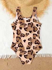 Girls One Piece Swimsuit Quick Dry Swimwear Beach Bathing Suit For 8-14 Years Leopard Bathing Suit Leopard Print Swimsuit Kids Tween Leopard Swimsuit Young Girls Cat Bathing Suit Cheetah Print Swimsuit Kids - Multicolor - View 2