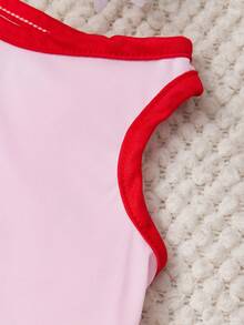 PETSIN 1pc Cute Little Rabbit Easter Egg Flower Easter Printed Pet Tank Top Rose Red Patchwork Light Pink Skin Friendly Breathable Pet Clothes - Multicolor - View 2