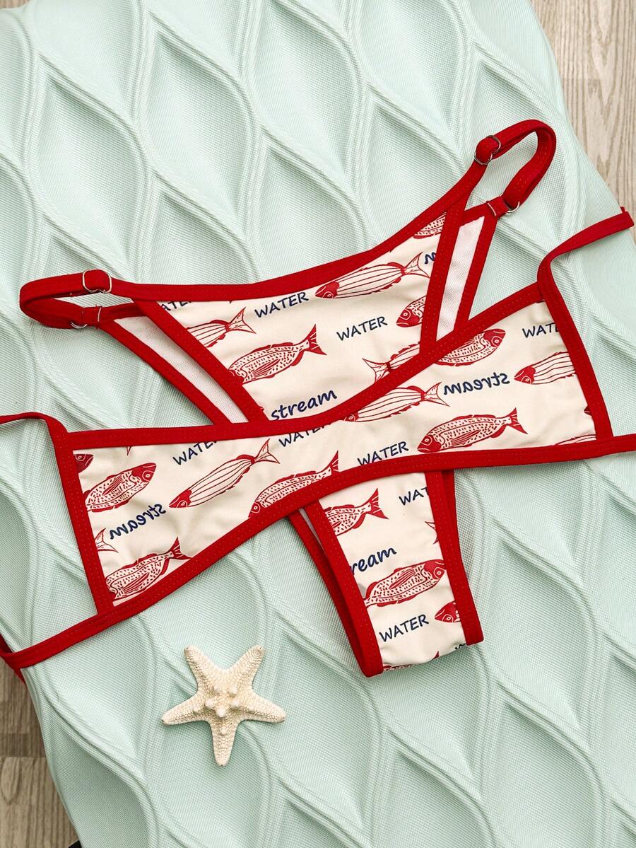 Swim Mod Conjunto de bikini de 2 piezas sexy y de microtamaño para mujer, casual para vacaciones en la playa, nuevo para primavera/verano 2026 - Multicolor - Ver 1