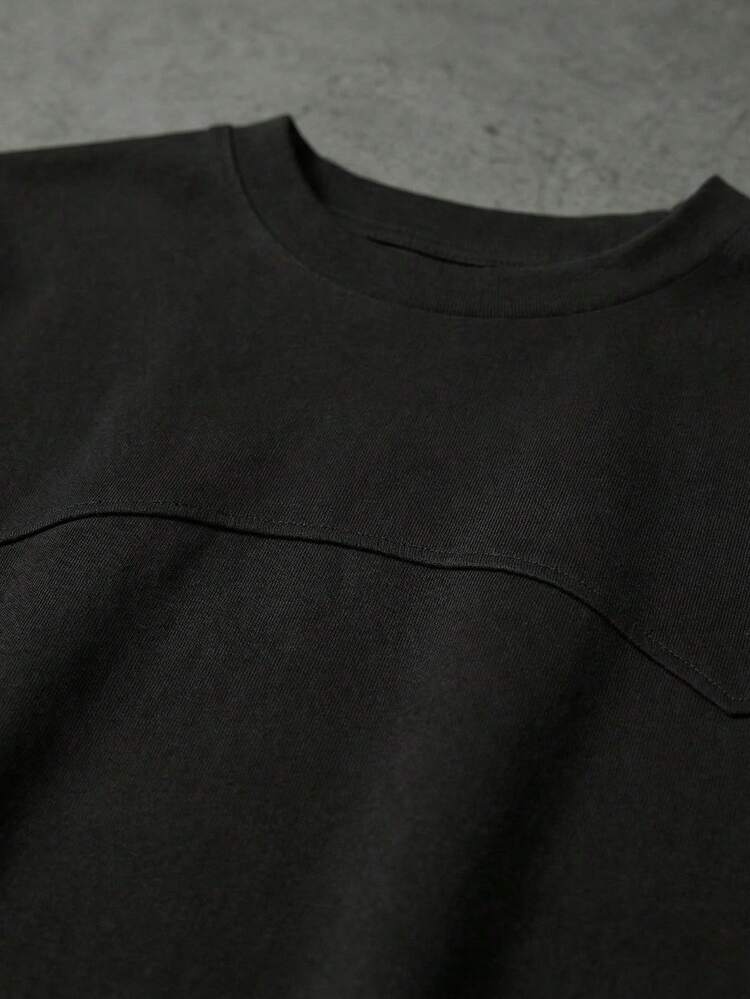 SUMWON T-shirt ample à col ras-du-cou et manches courtes pour hommes, style décontracté de base, style streetwear, coupe confortable, indispensable d'été, uni