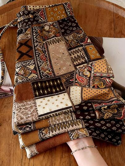 GlowEve CURVE Pantalones estampados de estilo bohemio para mujer de talla grande, primavera/verano