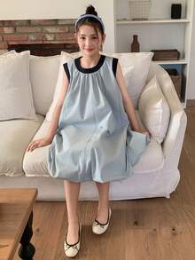 DAZY Girls Sleeveless Round Neck Dress Summer - Blue - View 7