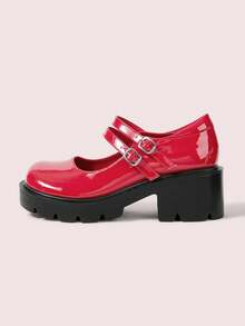 CUCCOO DOLLMOD Women's Platform Wedge Comfortable Fashion Loafer Shoes New Year Holiday Valentine's Day - Flame red - View 7