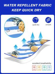 Horizaway Quần short đi biển nam in hình dứa, quần bơi nam in hình dứa, quần bơi nam có dây rút. - Màu xanh lam - Xem 4