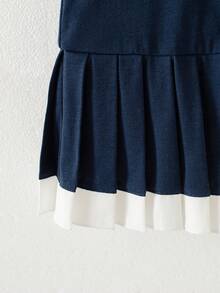 Souflis Souflis French Style Navy And White Baby Girls Summer Dress - Navy Blue - View 9